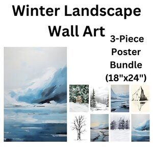 Winter Landscape Wall Art – 3-Piece Poster Bundle (18"x24") ❄️🏔️✨